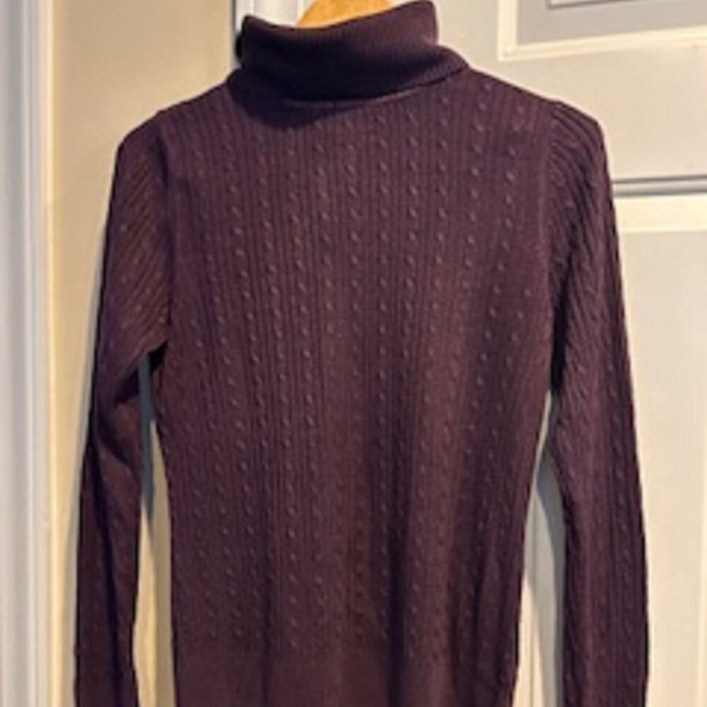 Women's Turtleneck Croft & Barrow Medium Purple Long Sleeve Machine Washable